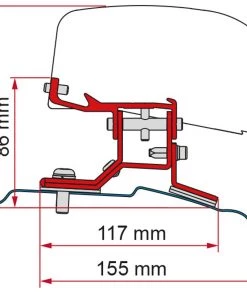 Fiamma F40 VAN Awning Adapter Bracket For Ford Custom L1 & L2 Campervan