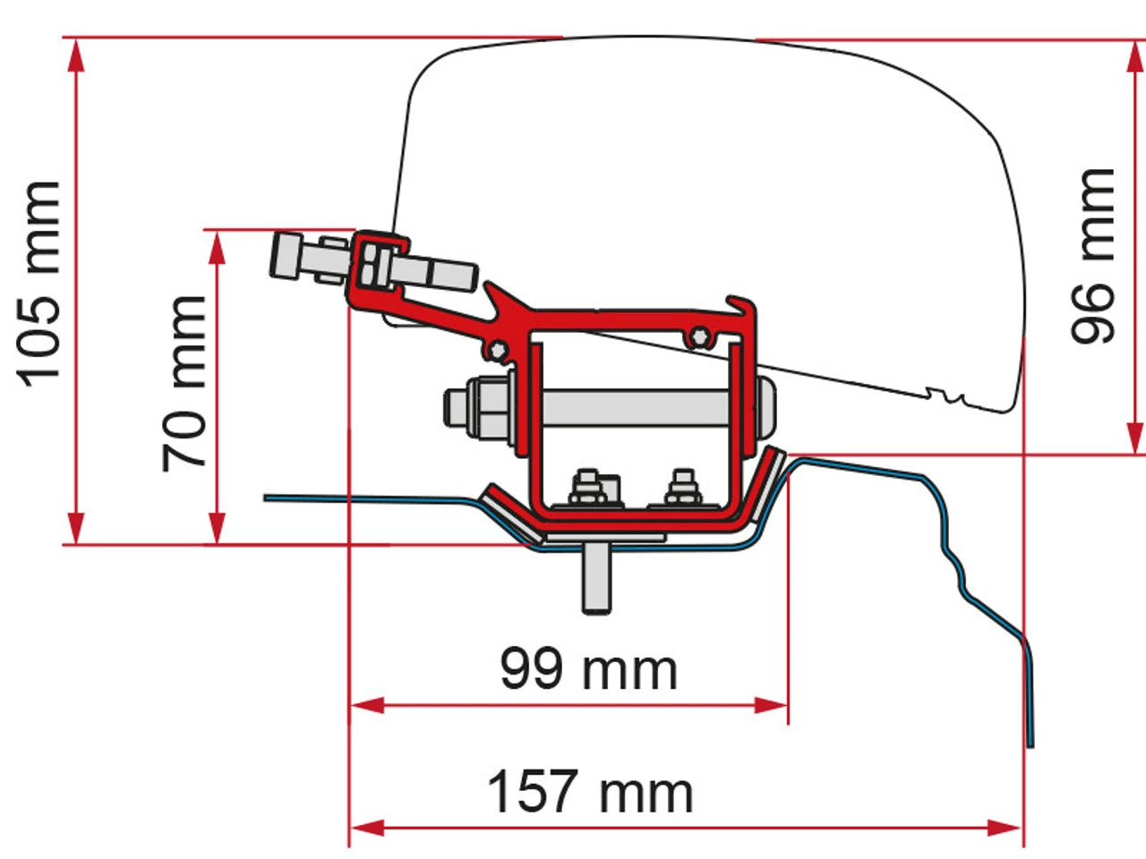 Fiamma F40 VAN Awning Adapter Bracket For Renault Trafic L1 & L2 Campervan 5 Fiamma F40 VAN Awning Adapter Bracket For Renault Trafic L1 & L2 Campervan - Image 3