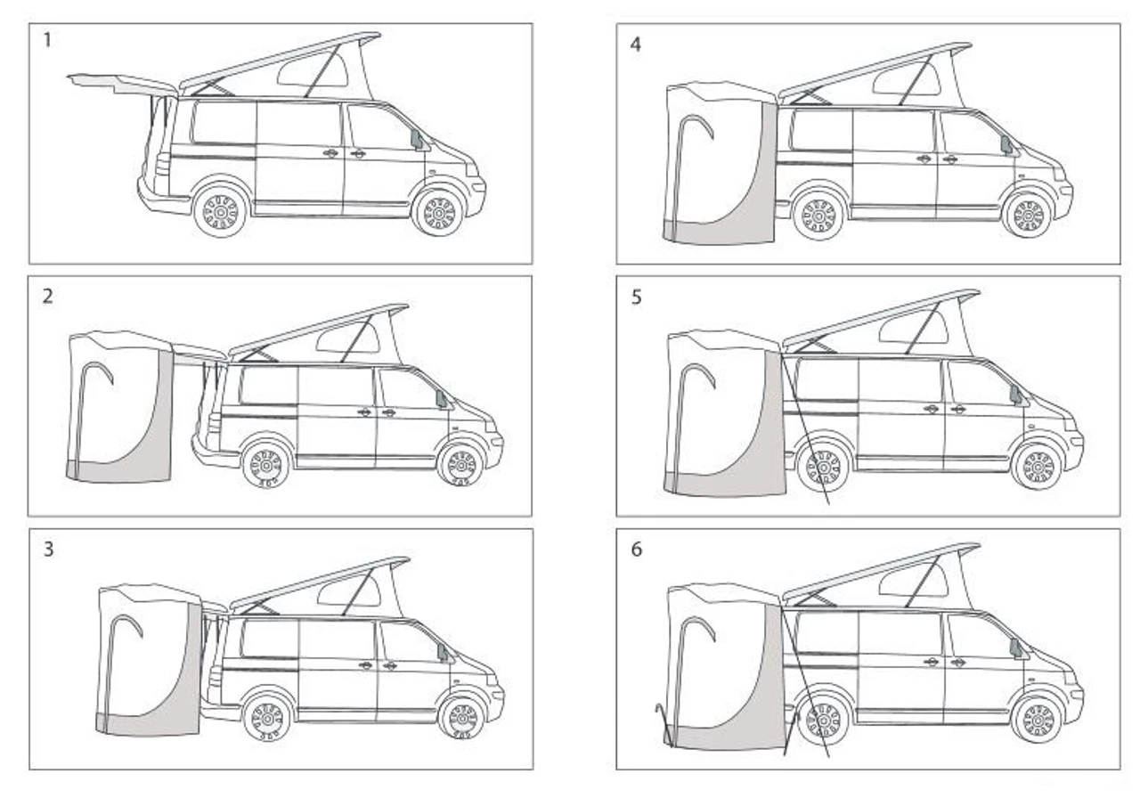 Volkswagen T5 T6 Campervan Tailgate Tent Awning 5 Volkswagen T5 T6 Campervan Tailgate Tent Awning - Image 3