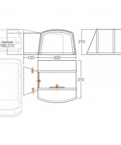 Vango Galli II Compact Campervan AirBeam Awning -Awnings Sales Shop galli ii compact low DIMS 21963.1511775217