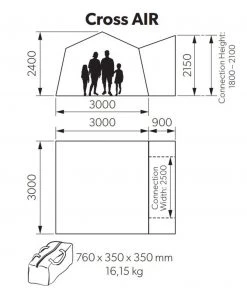 Kampa Cross AIR Drive-Away Awning for Campervans -Awnings Sales Shop kampa cross air dimensions 84464.1654763652