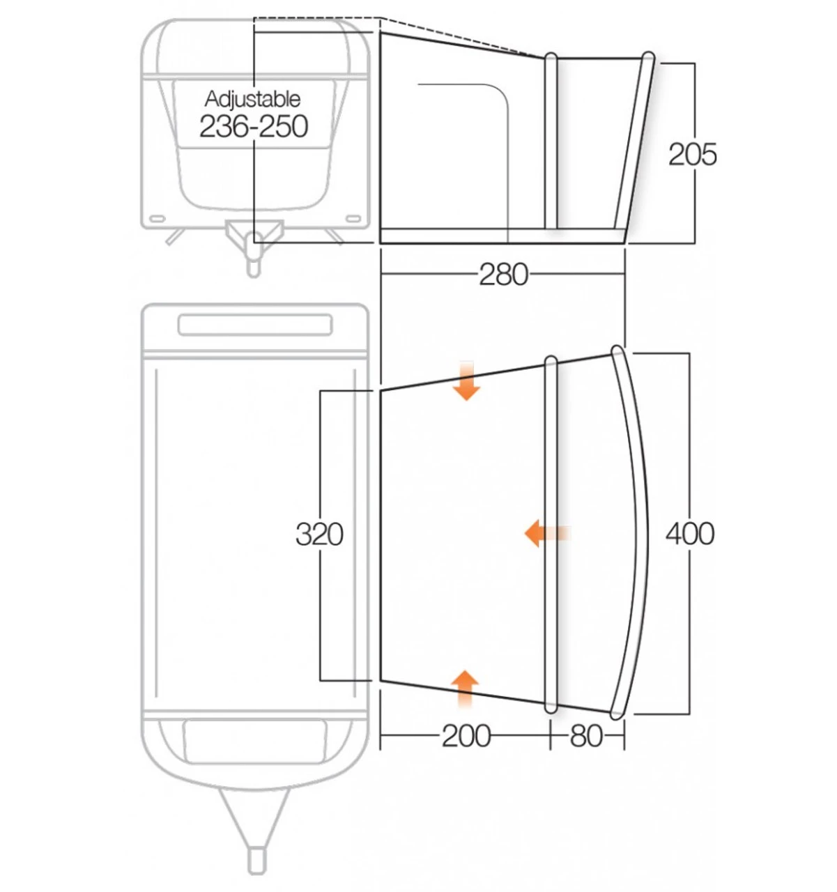 Vango Sonoma II 350cm Air Caravan Motorhome Awning 10 Vango Sonoma II 350cm Air Caravan Motorhome Awning - Image 8