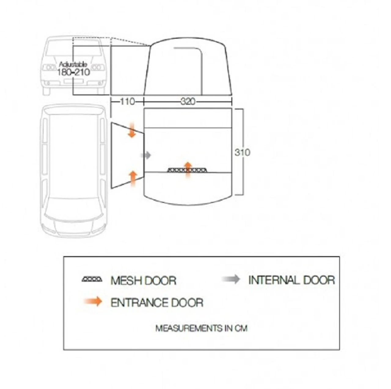 Vango Cove II Poled Drive-Away Campervan Awning - Low 8 Vango Cove II Poled Drive-Away Campervan Awning - Low - Image 6